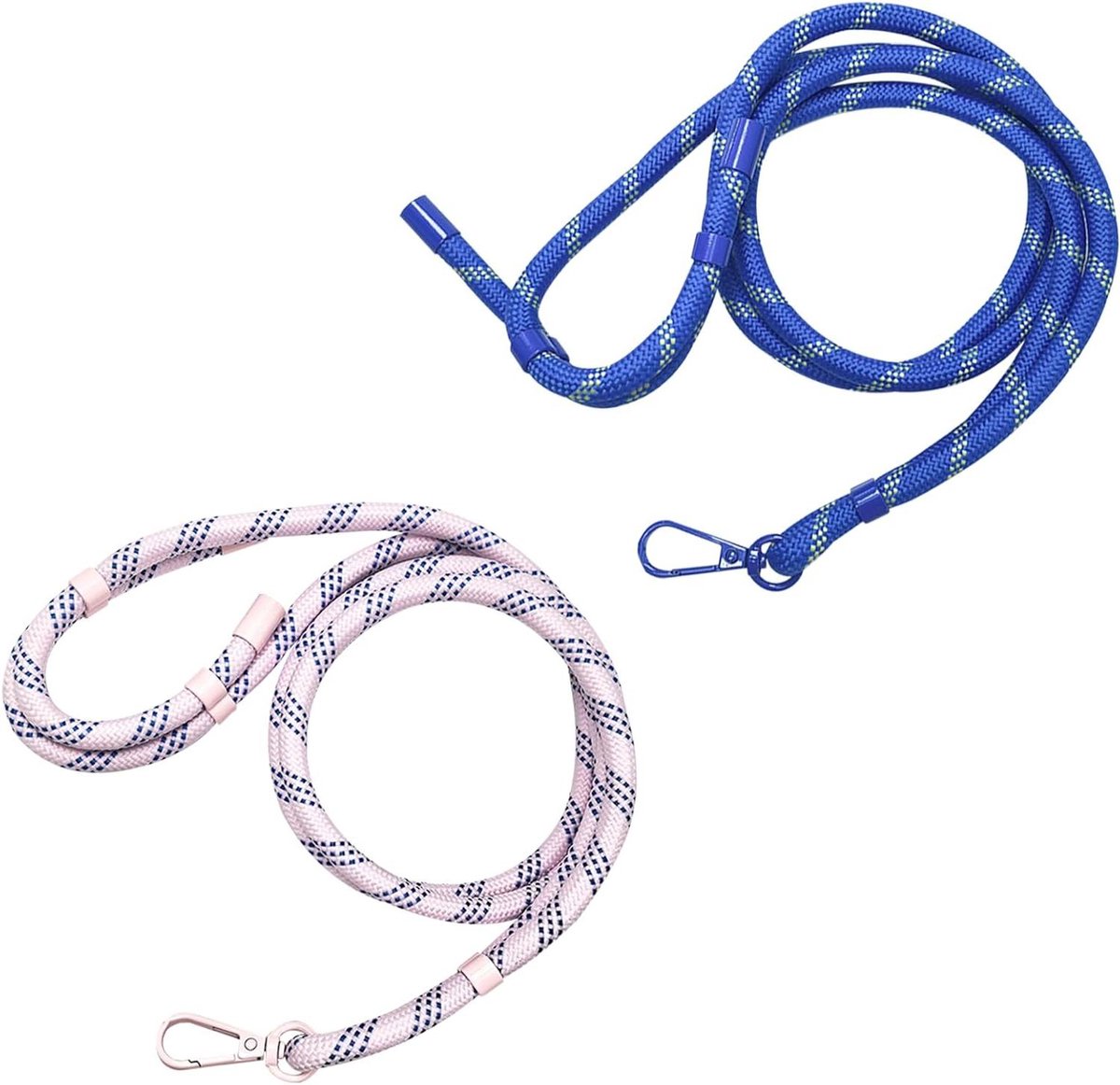 Telefoon Lanyard - Hanger Koord - Veilig Dragen - Universeel Verstelbaar - 2 Stuks - Roze Blauw
