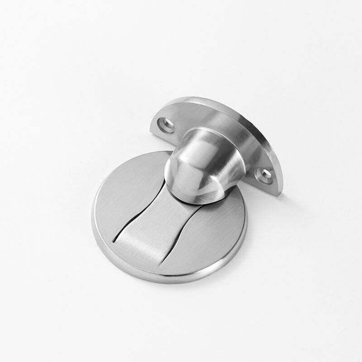 1 magnetische deurstopper van geborsteld staal