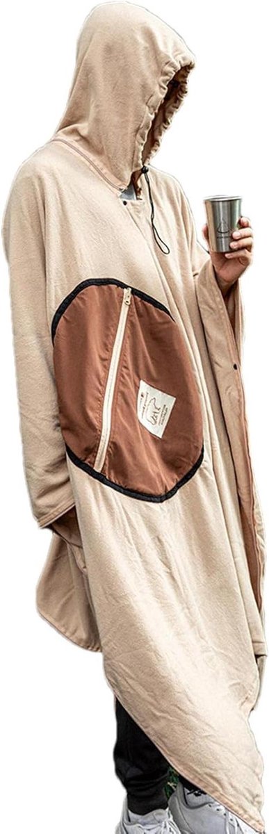 Geïsoleerde Poncho - Draagbare Slaapzak - Buiten Kamperen - Winddicht Waterdicht - Unisex - Lichte Koffie