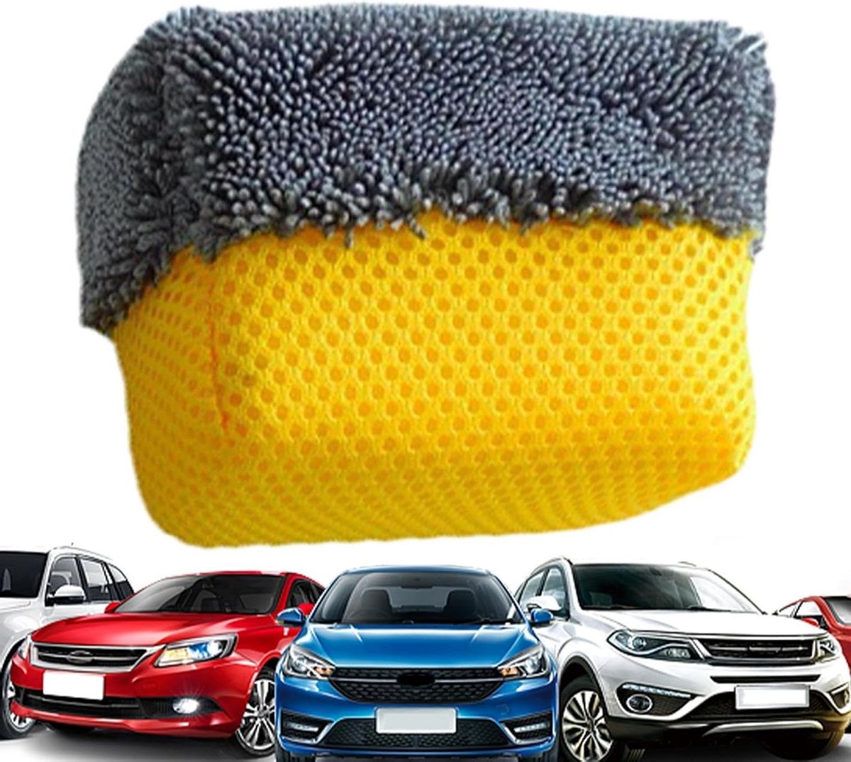 Autowasspons - Wasbakpad schuimspons - Auto reinigen - Niet-krassend - 11 x 8 x 6 cm - Grijs