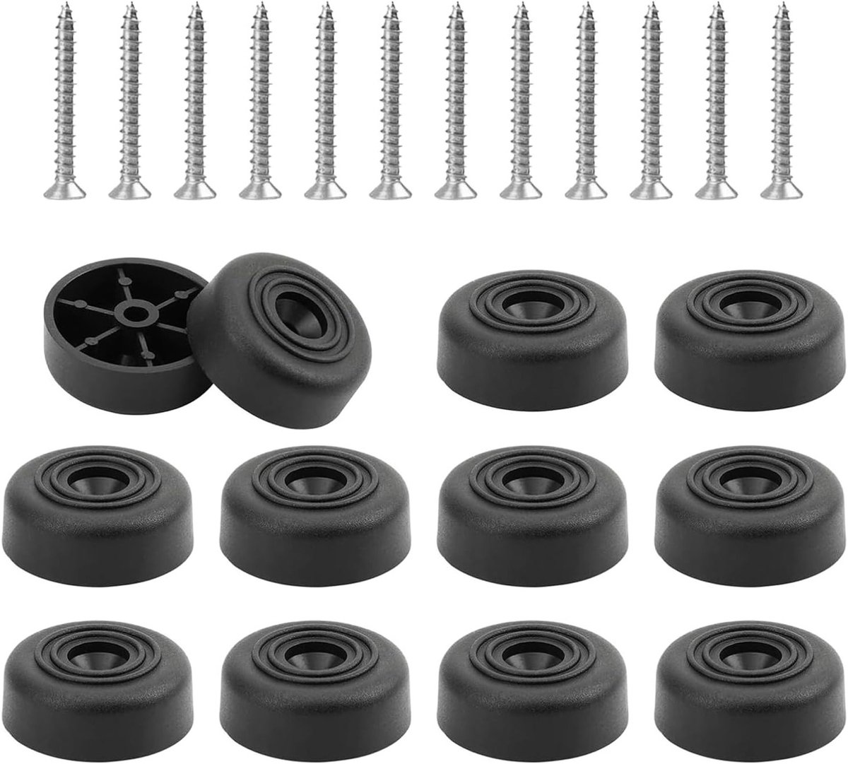 Set van 12 Zwarte Meubelpoten met Schroeven voor Banken, Kasten en Tafels - Ideaal voor Meubels en Interieurdecoratie (3.3 x 1.3)