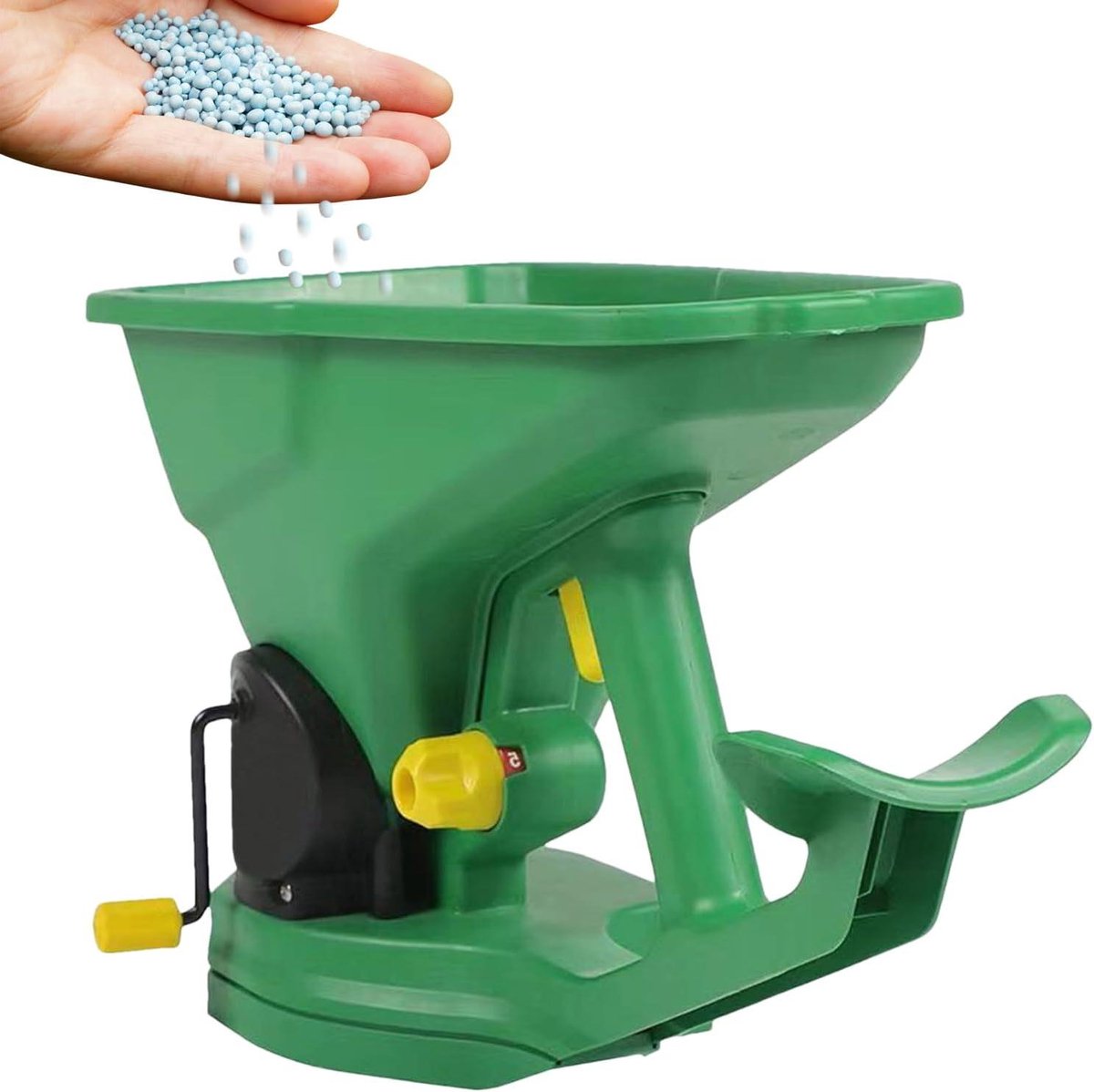 Handstrooier - Meststof strooier - Gazon onderhoud - Verstelbare instellingen - 39x25x17 cm - Groen
