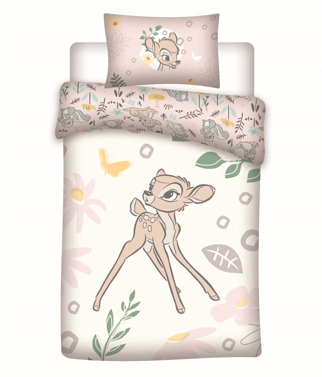 Disney Bambi BABY Dekbedovertrek - 100 x 140 + 40 x 60 cm - Katoen