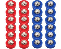Shuffleboard Pucks - Rolset Tafelspel - Spelplezier Binnen - Duurzaam Staal PP - 24 Stuks - Multicolor