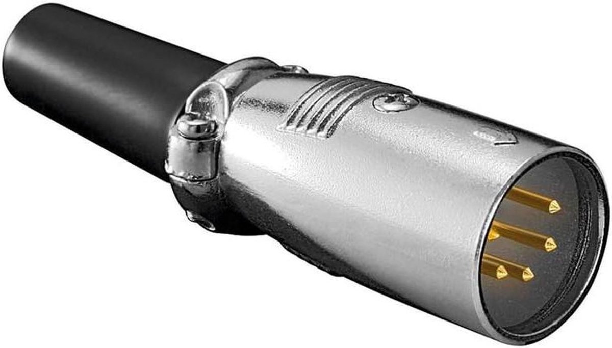 Microfoon Plug - XLR Connector - Audio Aansluiten - Vergulde Contacten - 5-Pins - Zwart