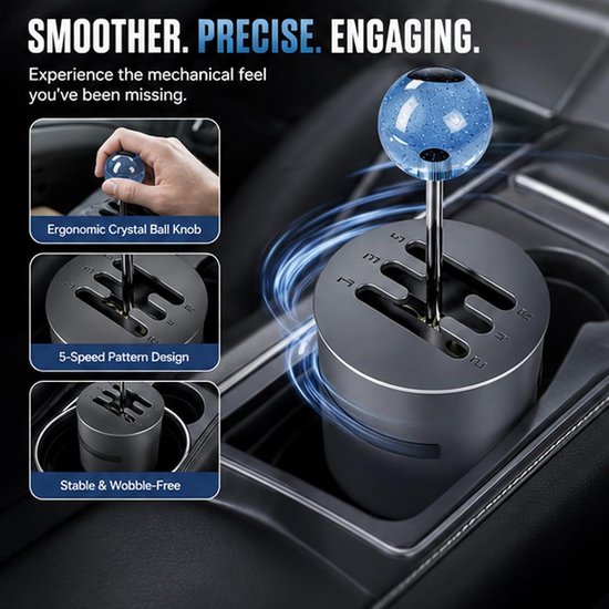 Bekerhouder Shifter - Schakel Simulator - Rijgedrag Verbeteren - Mechanisch Gevoel - Universele Pasvorm - Blauw — afbeelding 2