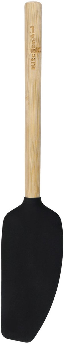 XL Spatel, Pannenlikker, 33.5 cm, Siliconen, Bamboe, Zwart, Hittebestendig - KitchenAid