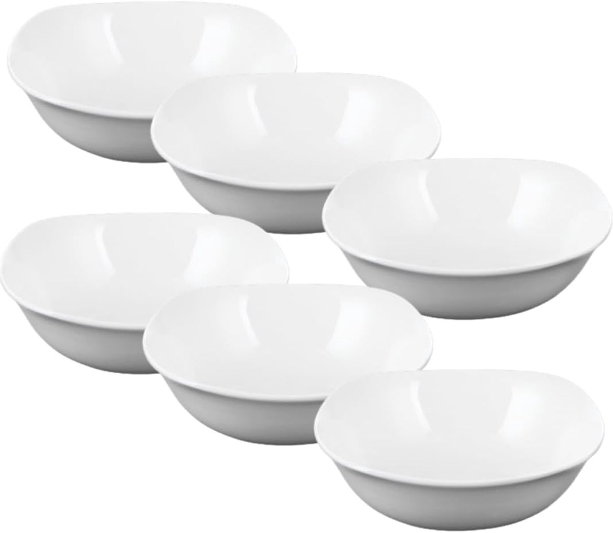 Wilmax Wit Porseleinen Schaal 650 ml 16.5 cm Set van 6