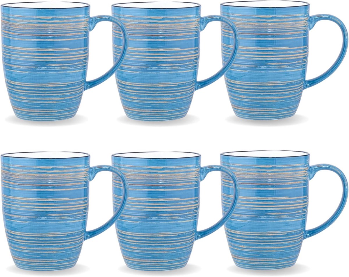 Wilmax England Mokken Porselein Blauw 460ml (6 st) WL-669637/A6