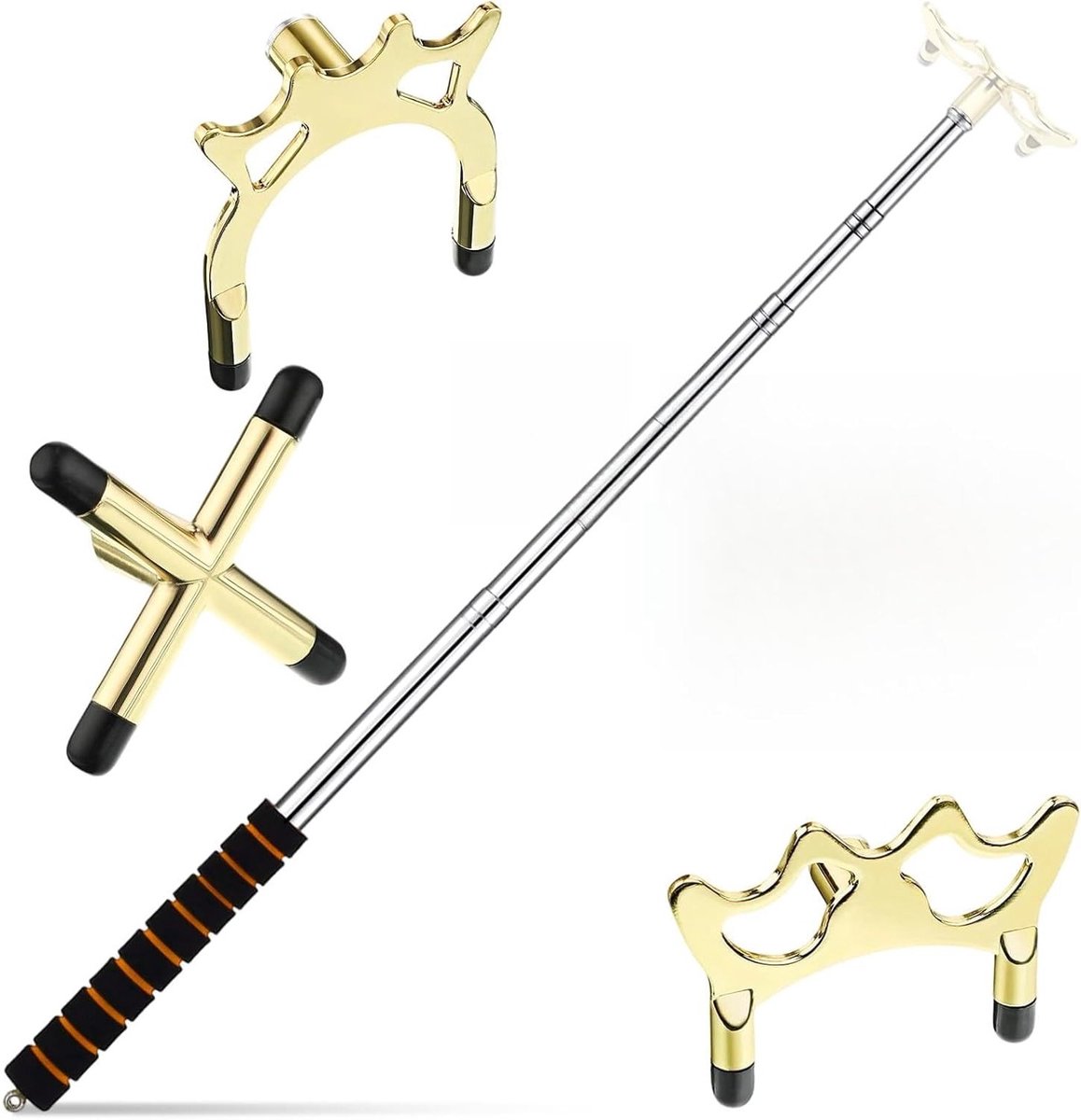 Accessoires voor Biljarttafels met 3 Verwijderbare Messing Brugkoppen en Uittrekbare Keu Stokverlenging voor Snooker Spel en Wedstrijd