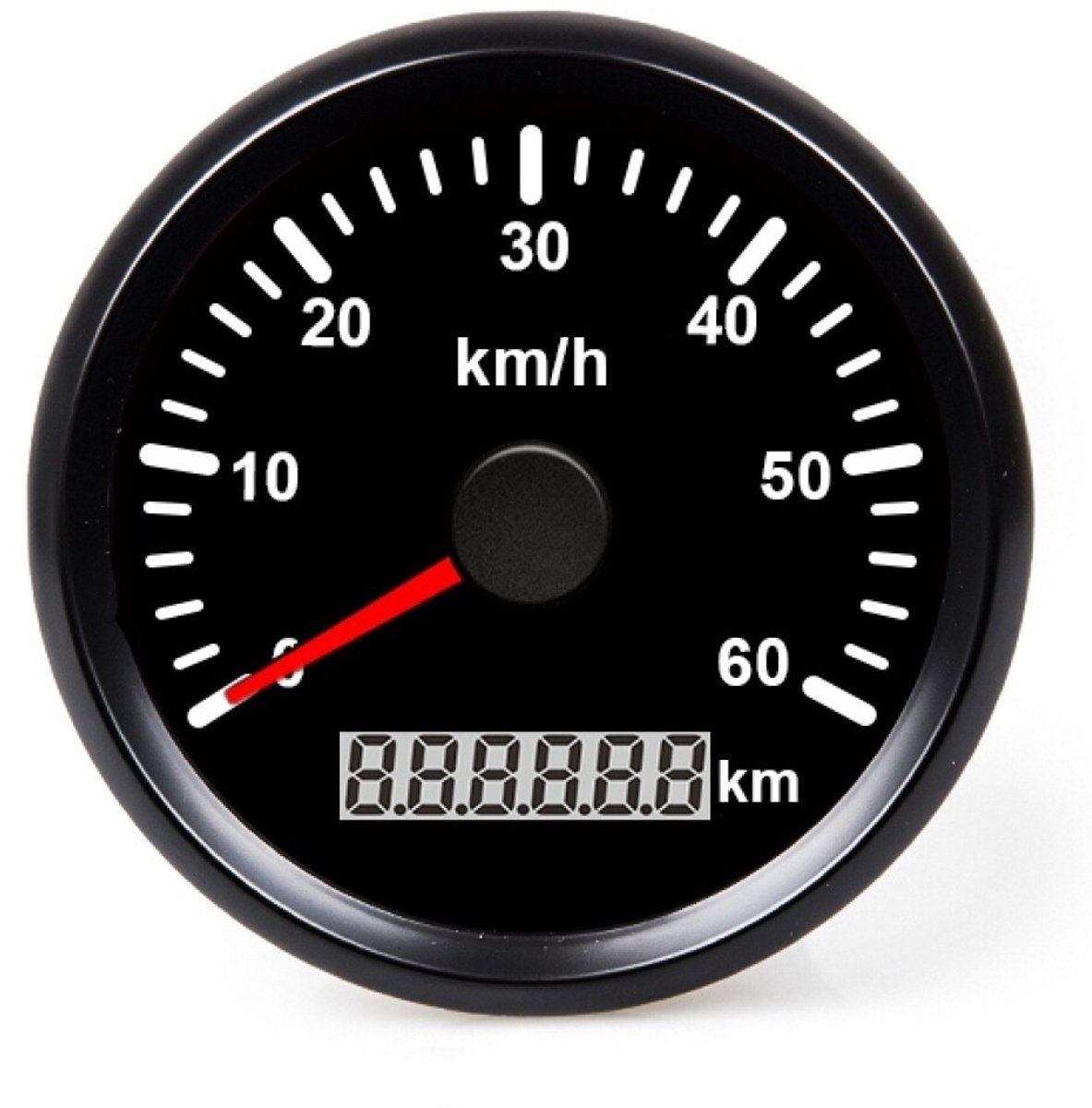 Hollex zwarte GPS Snelheidsmeter 0-60km/h 9-32V ø85mm