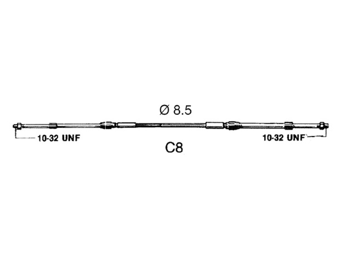 Ultraflex Afstandbedieningskabel C8 2.1 mtr