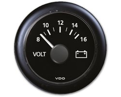 VDO ViewLine zwarte Voltmeter 24 Volt