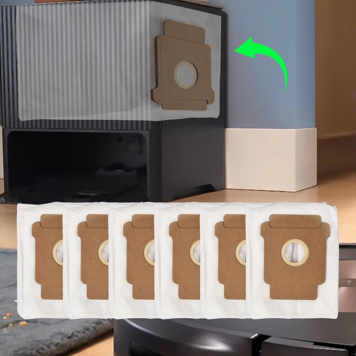 Stofzuigerzakken Robot - Reservezakken Robot - Automatisch Leegmaken - Zelfafdichtend Ontwerp - 6 Stuks 28 L - Wit