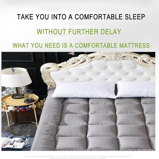 Oprolbare futonmatras - Vloerbed - Comfortabel slapen - Ergonomisch ontwerp - 180 x 200 cm - Grijs — afbeelding 3