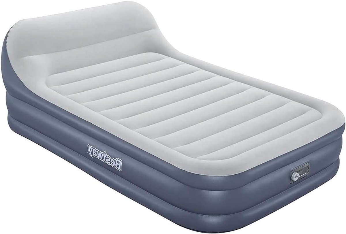 Luchtbed met Hoofdbord - Opblaasbaar Matras - Comfortabel Slapen - Geïntegreerde Pomp - 226 x 152 x 84 cm - Multicolor