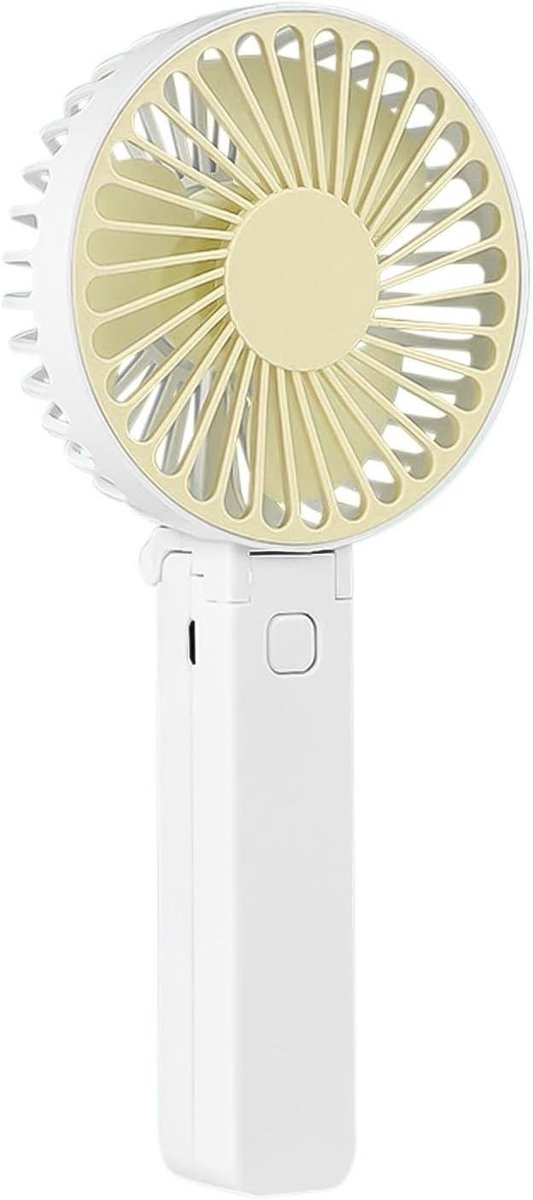 Handventilator - Draagbare ventilator - Overal koelte - Opvouwbaar ontwerp - 3 snelheden - Geel