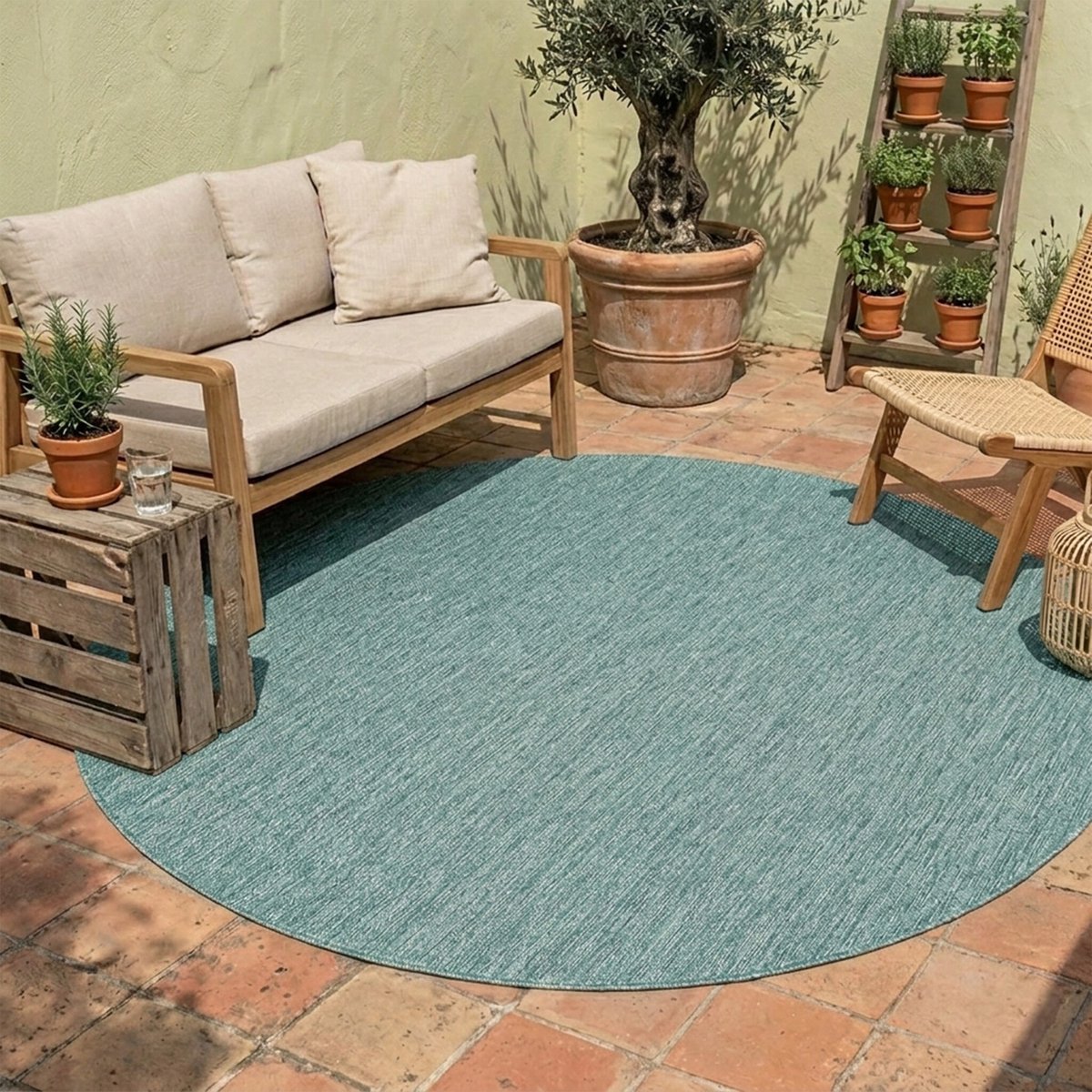 NATURL. Rond buitenkleed - Costa Turquoise - Ø 200cm