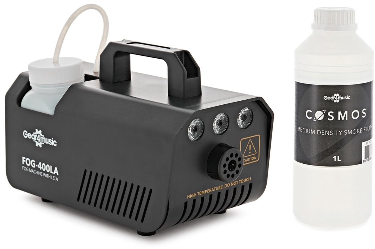 400W Mistmachine met LED's & 5L Mistvloeistof van Gear4music