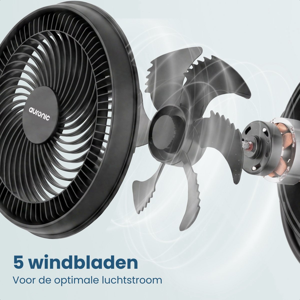 Auronic Statiefventilator - Staande Tafel en Vloerventilator - 12 Standen en Timer - Luchtkoeler - Stil - Met Afstandsbediening en Display - Fan - Zwart thumbnail 8
