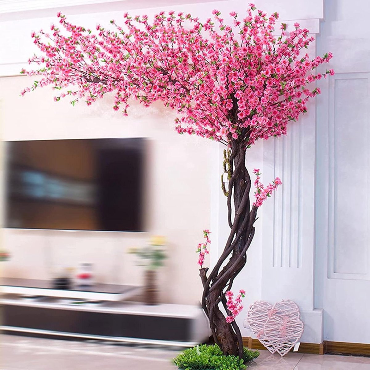 Kunst Perzikboom - Nep Perzikboom - Decoratie Buiten - Realistische Imitatie - 1.5x1M - Roze