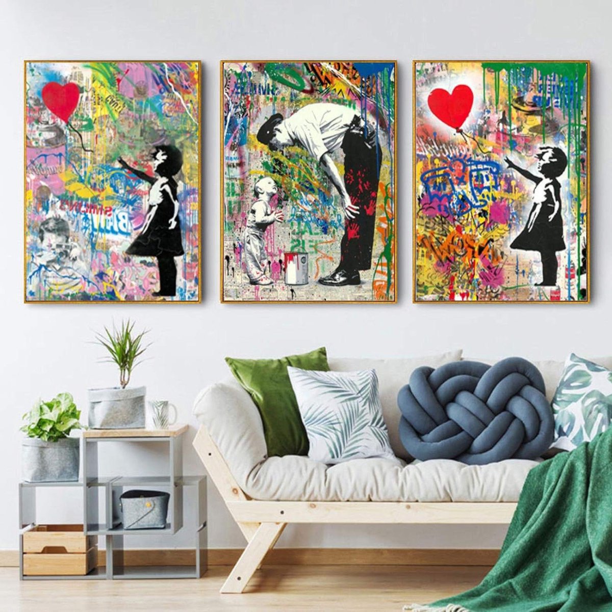 Canvas Schilderij Set - Abstracte Kunst - Muur Decoratie - Hoge Kwaliteit Canvas - 65x45cm 3 Stuks - Abstract