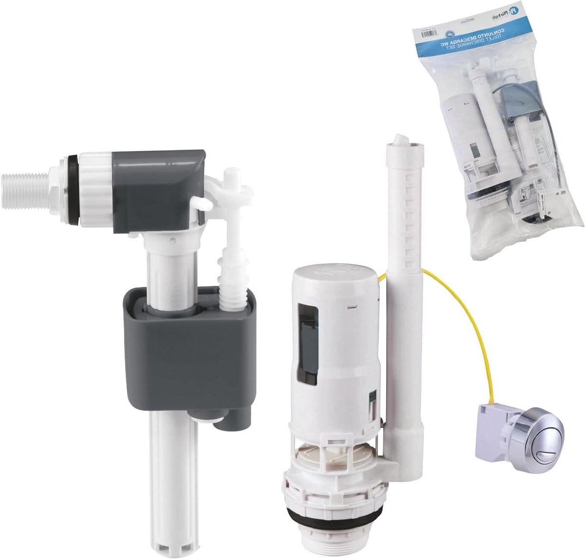 Toilet Spoelset - Reparatieset Toilet - Waterbesparing Toilet - Dubbel Spoelmechanisme - 3/8 Inch - Universeel