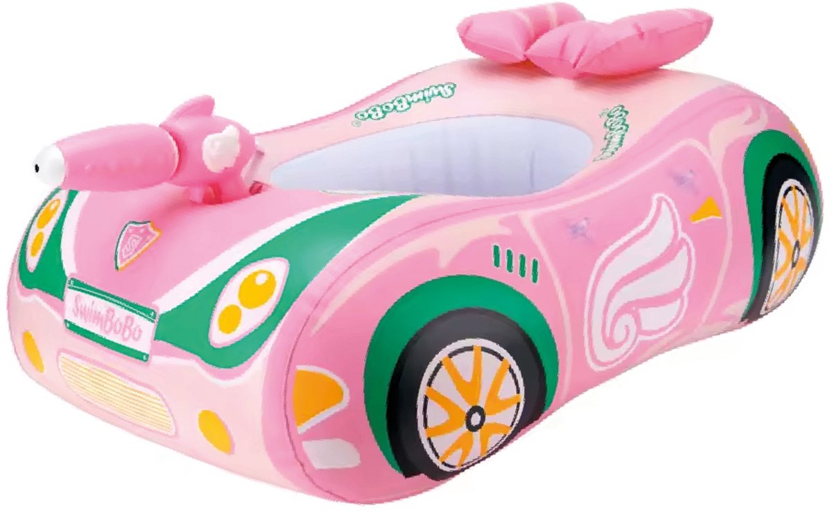 ZwemcoPool Opblaasbare Raceauto - Waterspelletje Zwembad - Met Waterpistool - Roze - 79 x 61 cm