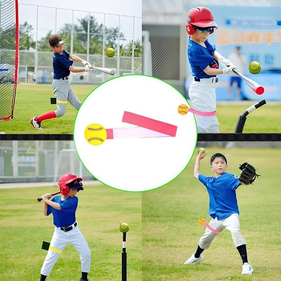 Softball Trainingsbeenband - Pitching Trainer - Verbeter Werpen - Verstelbare Pasvorm - 50 cm - Roze — afbeelding 2