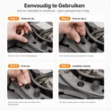 Illustratie die de stappen toont voor het plaatsen en installeren van een auto-interieurclip.