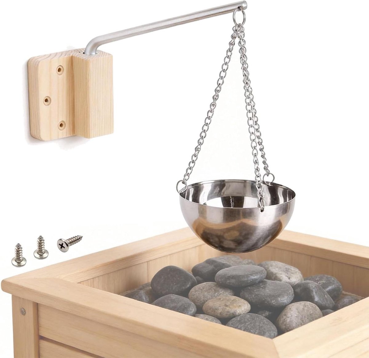 Sauna Aroma Kom - Verdamper Schaal - Geuren Verspreiden - Draaibare Ophanging - 850 ml - Zilverkleurig