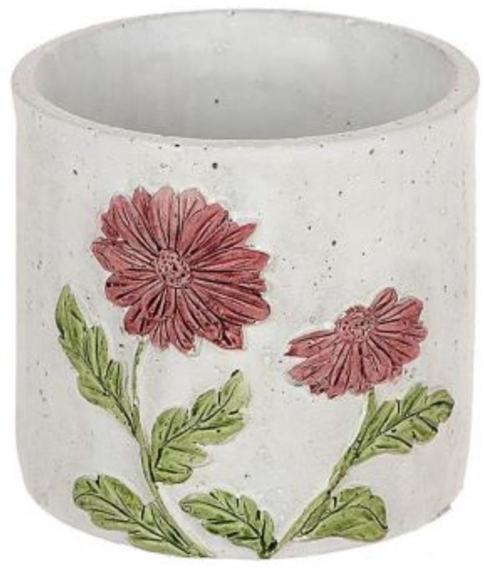 HBX natural living bloempot kunststof rood rond Ø12,3xH11,3cm decoratie.