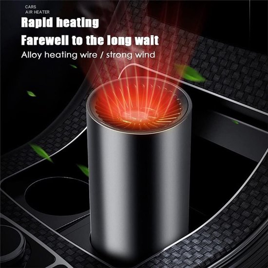 Auto Verwarming Fan - Camping Kachel - Winter Rit - Snelle Ontdooier - 16 x 10 x 8 cm - Zwart — afbeelding 2