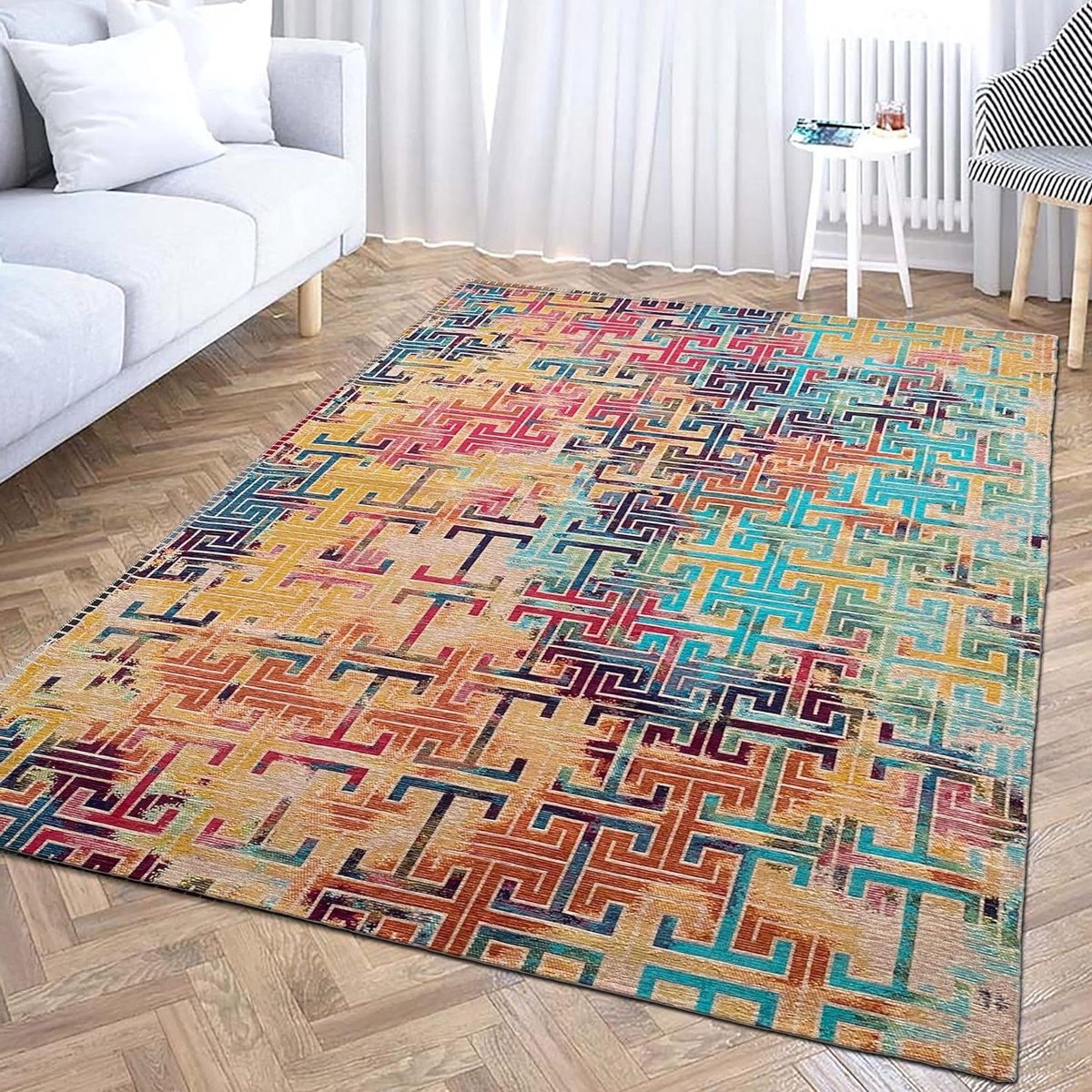 Vloerkleed Abstract - Vintage Patroon - Woonkamer Decoratie - Geschikt voor vloerverwarmin