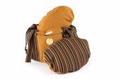 Skiep® Cognac stripe Kookstoof – Gaarstoof – Energiezuinige Hooikist & Slowcooker zonder Stroom – Gevuld met 100% Schapenwol – Wasbaar - Lokaal Handgemaakt met Sociale Tewerkstelling– Gezond, Energiezuinig & Relaxt Koken– Ook te Gebruiken als Koelbox