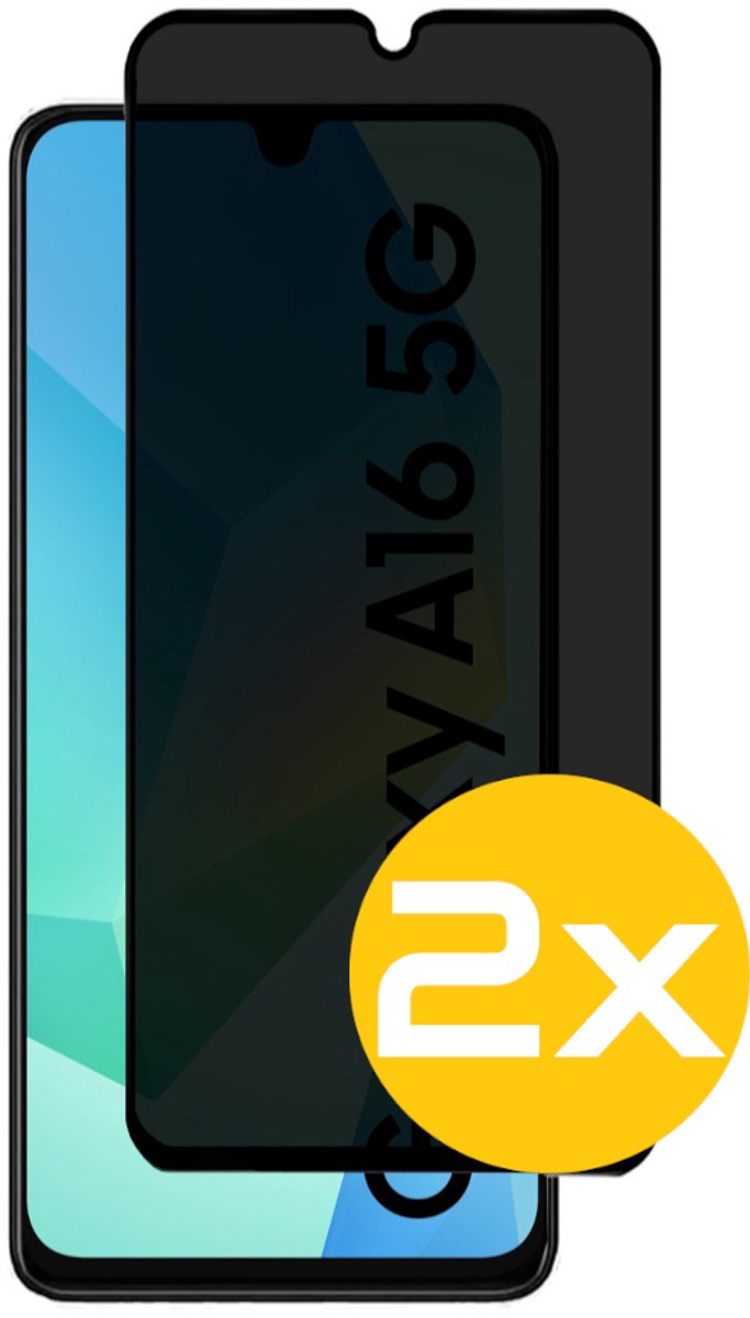 Privacy Screenprotector Geschikt Voor Samsung A16 - Volledige Beschermglas - 2 Stuks