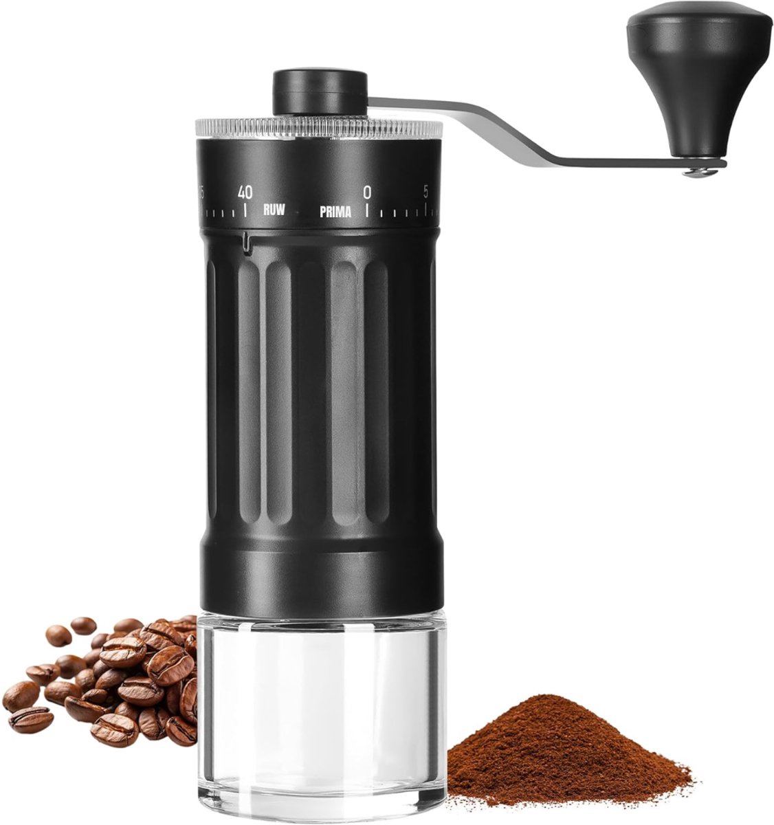 YOR® Coffee Grinder - Coffee Molen - Koffie Grinder - Zwart - 6cm x 6cm x 17cm