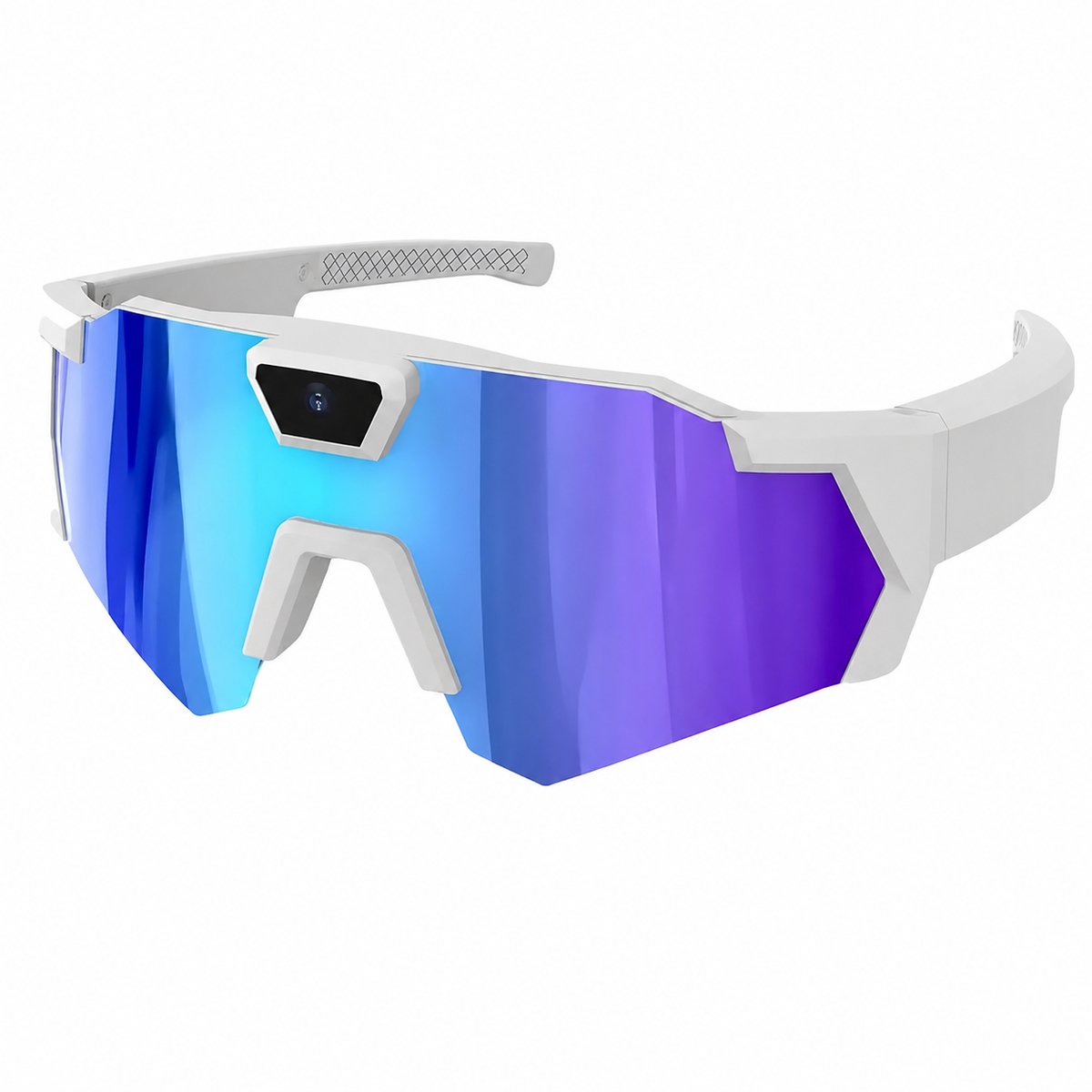 Pelor Fietsbril met Camera - HD 1080P - Slimme Bril met Camera - Sportbril - Actiecamera - Transparant - 32GB - Fietsbril - Wit met Neonglas