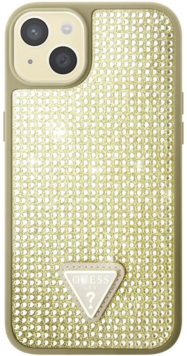 Guess Rhinestones Back Cover - Geschikt voor Apple iPhone 15 (6.1") - Goud