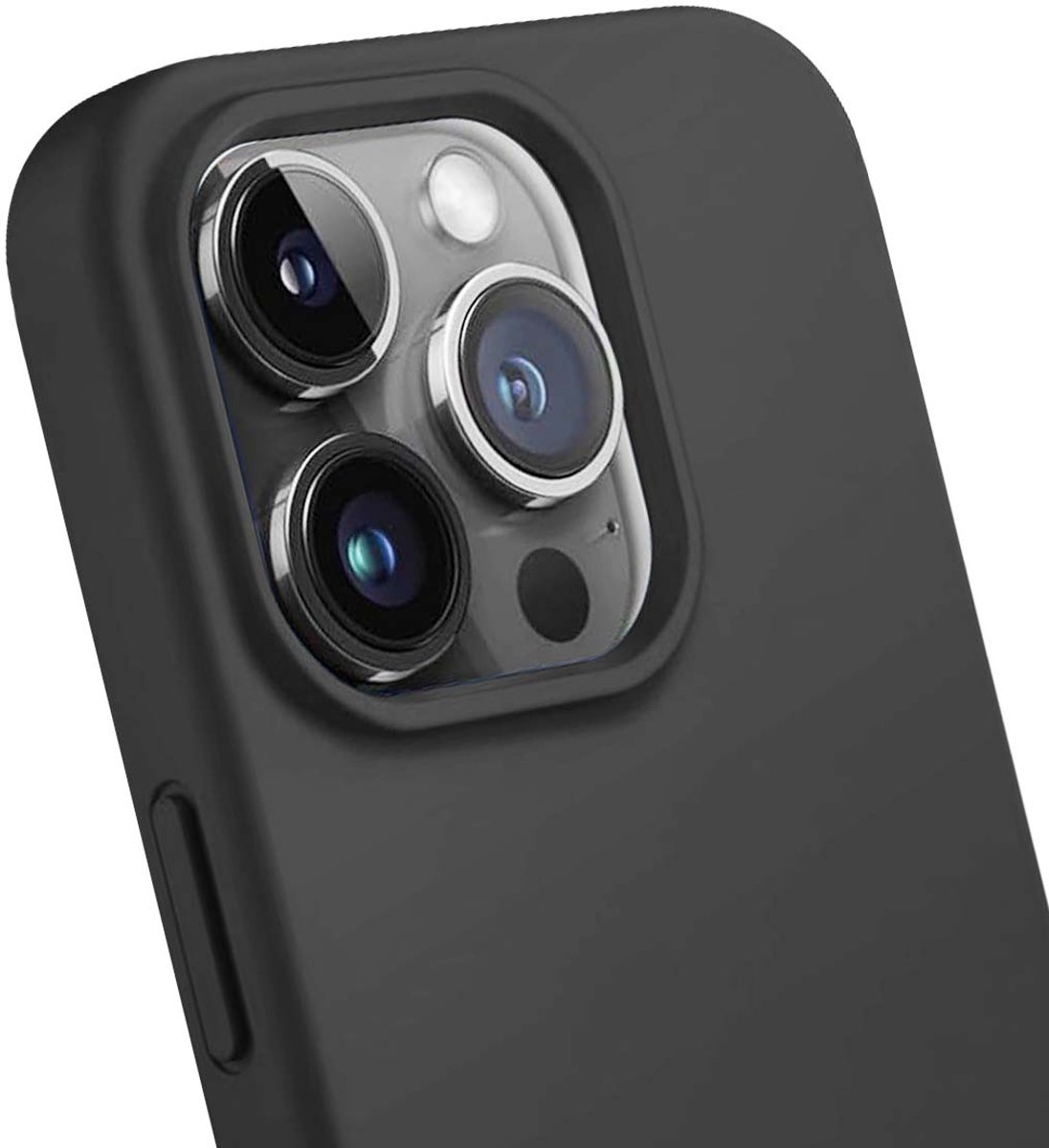 Jaym, Geschikt voor Apple iPhone 14 Pro Premium Siliconen Microvezel Hoesje, Zwart