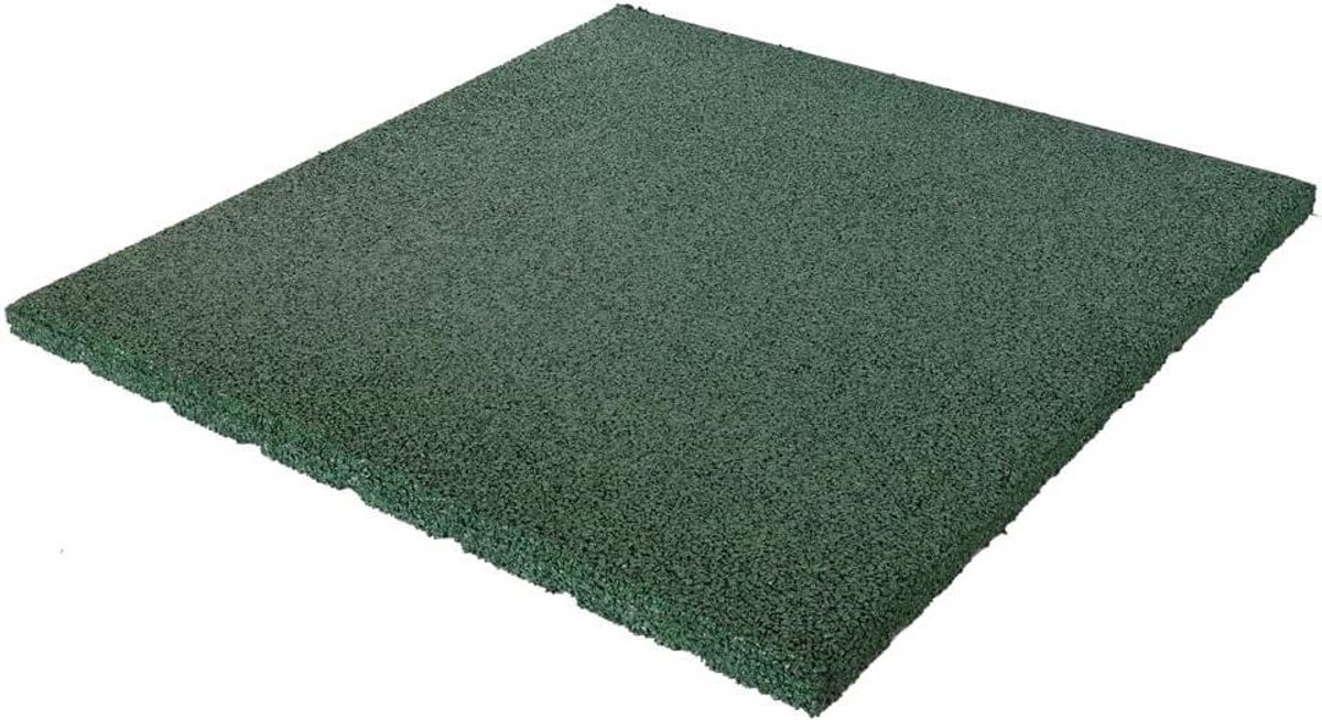 Rubberen tegels - Vloerplaten - Veilige ondergrond - Schokabsorberend - 1 m2 - Groen