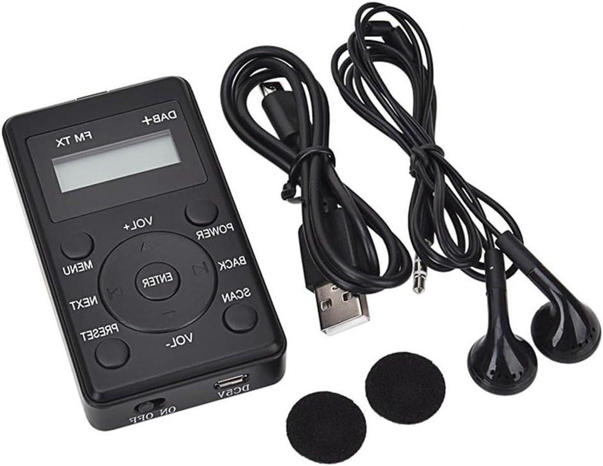 Draagbare Radio - Mini Ontvanger - Muziek Luisteren - LCD Display - 141 Gram - Zwart