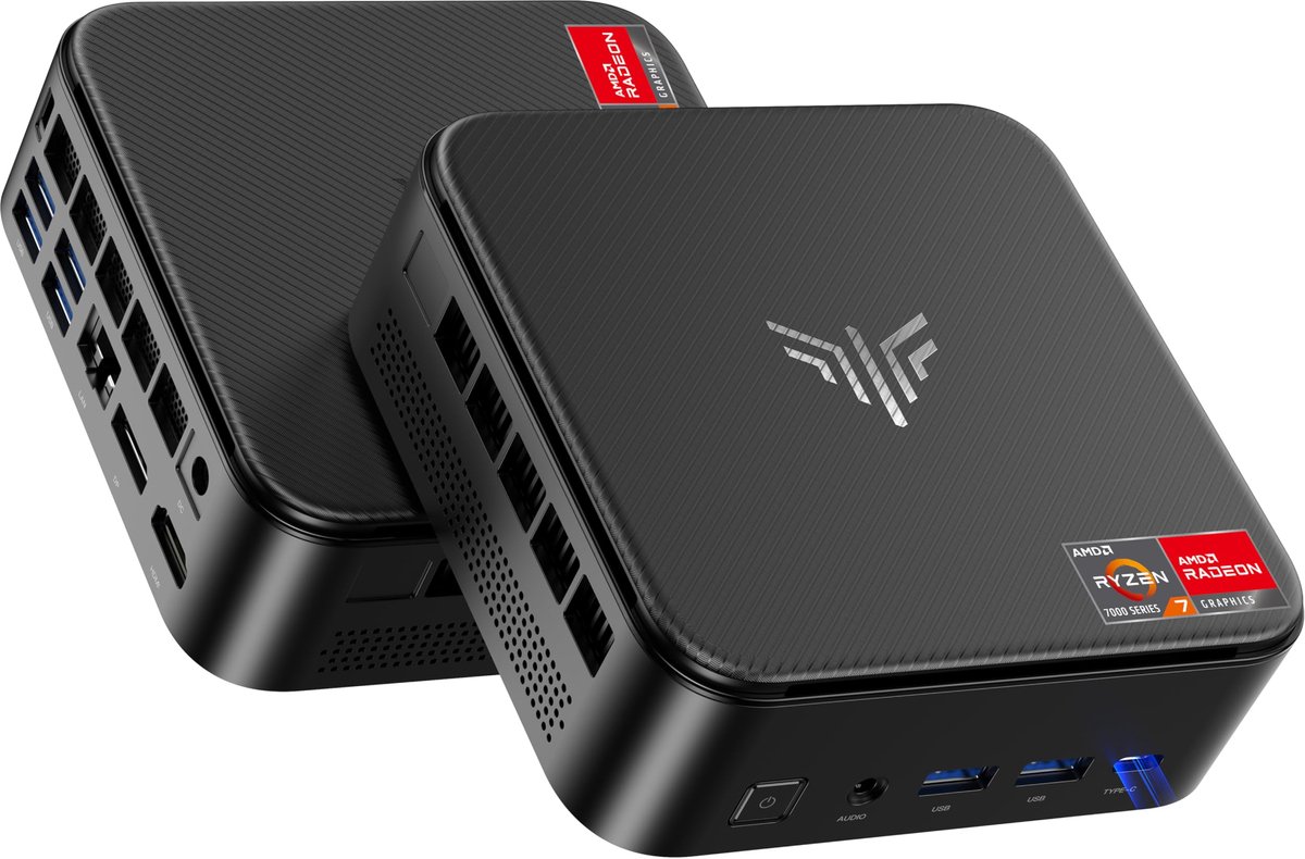 NiPoGi E3B Mini PC - AMD Ryzen 7 7730U(tot 4,5GHz) - 16GB LPDDR4X 512GB SSD - Radeon Graphics Windows11 Pro - WiFi 6 - BT 5.2 - Mini Desktop