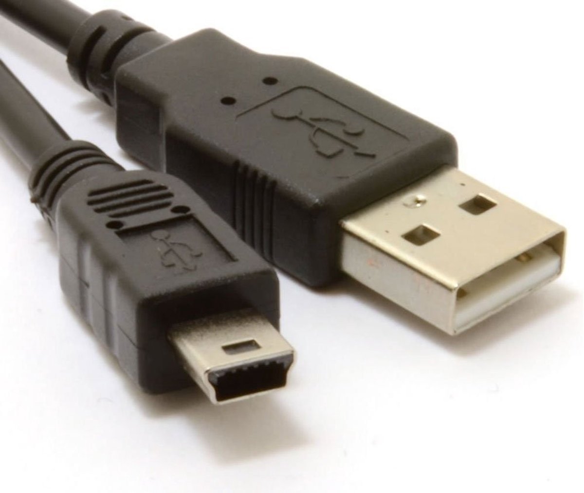 Solidchoice - Dailygoody - USB Mini 2.0 A Oplaad- en Data Kabel - Extra Lange 2m - Geschikt voor Camera en GPS - Perfect voor TomTom en Garmin - Ideaal voor Oplad