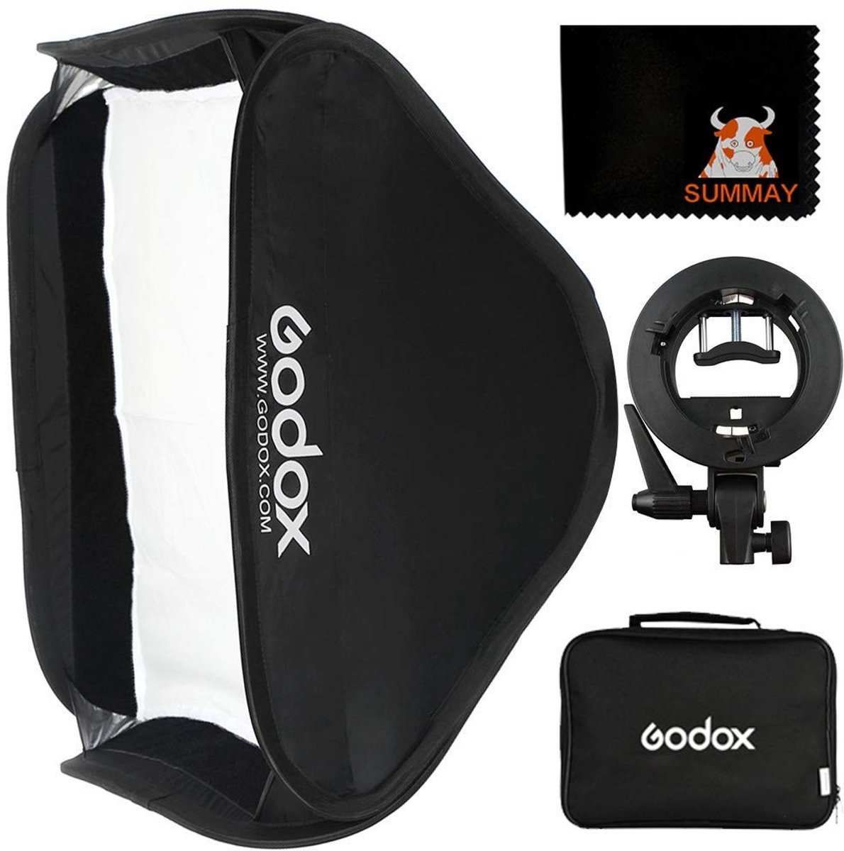 Dailygoody - Opvouwbare Softbox 80 x 80 cm - Speedlite Softbox - Lichtgewicht en Duurzaam - Fotografie Accessoire - Verstelbare Flits Houder - Ideaal ...