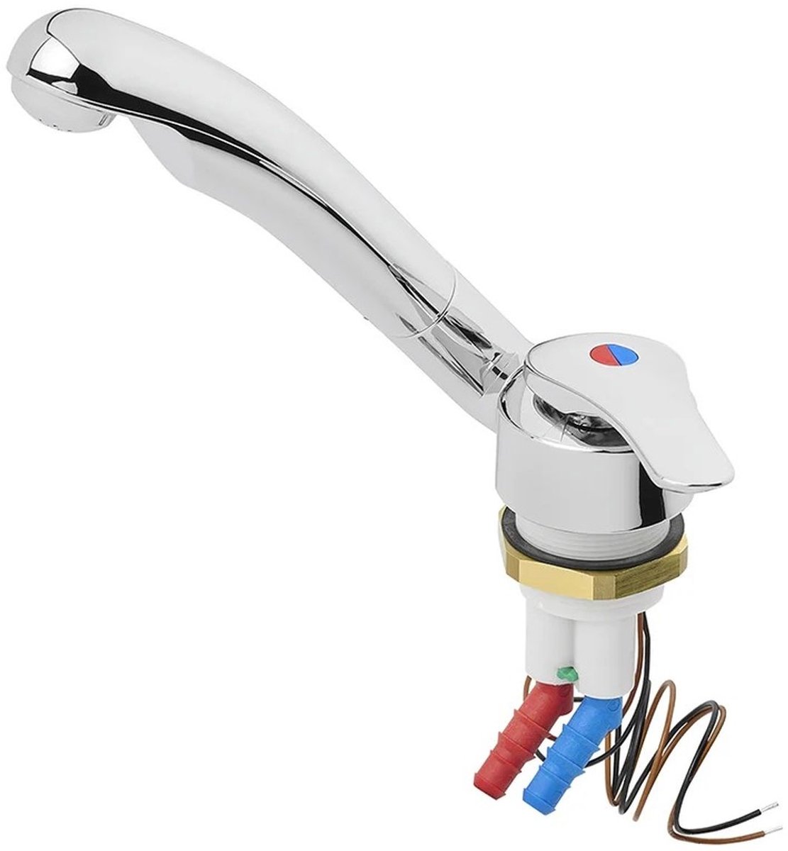 Mengkraan Warm/Koud Water Keramik Samba 12V Ø39 mm Chroom – Camping Waterkraan voor Camper en Caravan