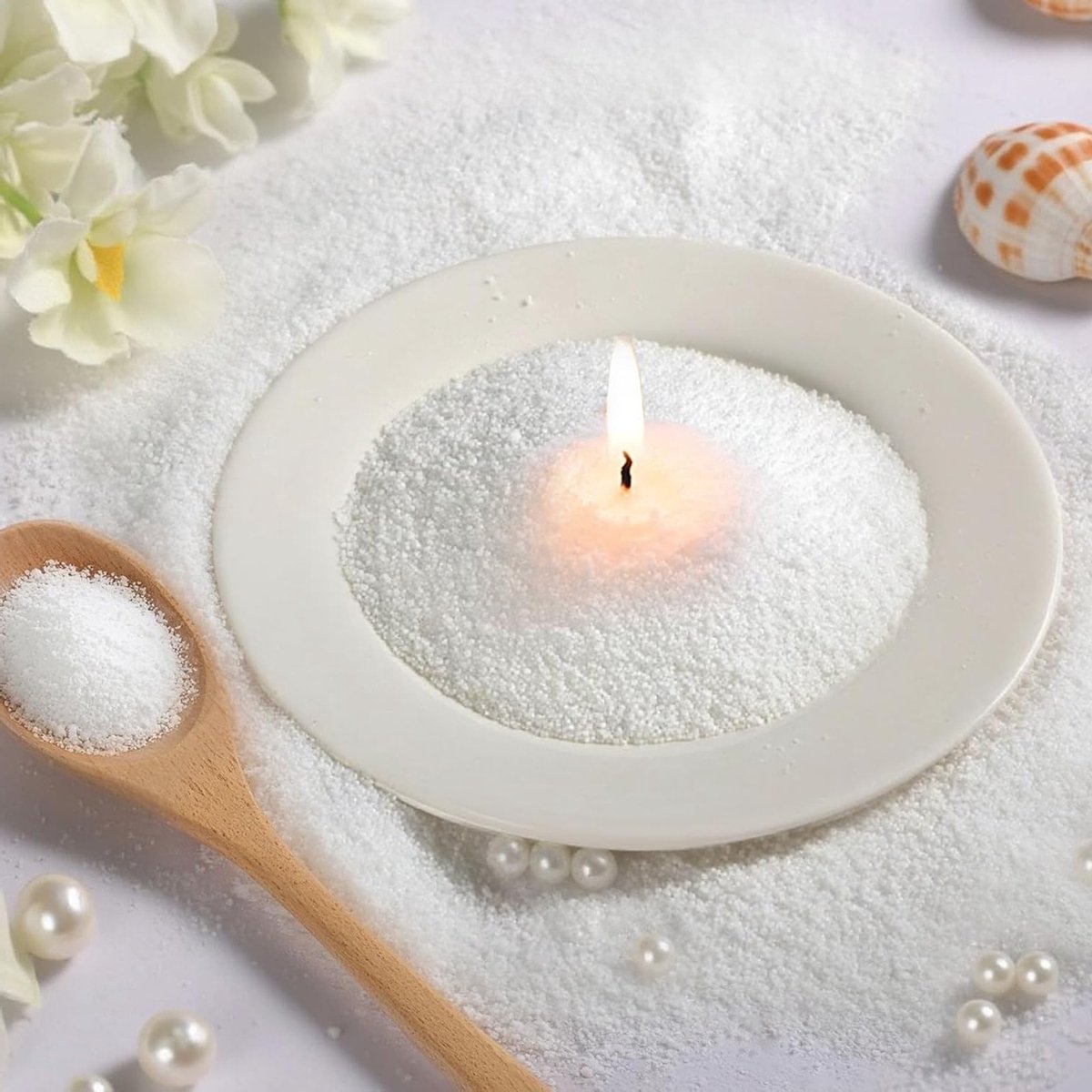 Candle Wax 500g Set voor DIY Kaarsen Maken met 20 Wicks en Decoratieve Zand - Witte Paraffine Wax voor Creatieve Projecten