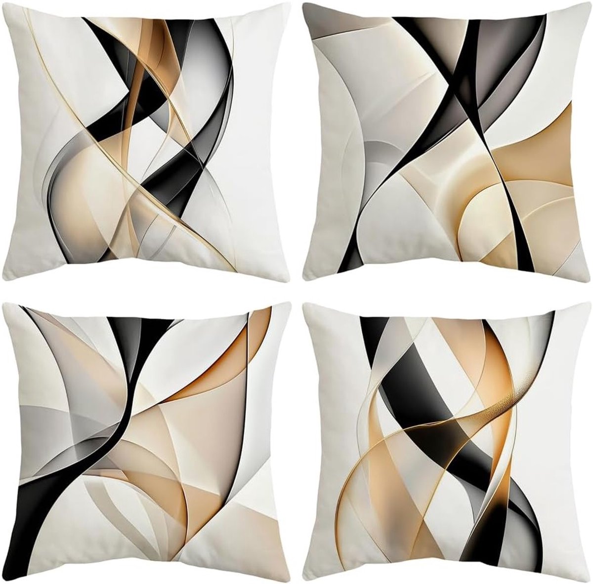 Moderne Kussenhoezen 45 x 45 cm, Set van 4 voor Bank, Slaapkamer en Kantoor, Decoratieve Kussens