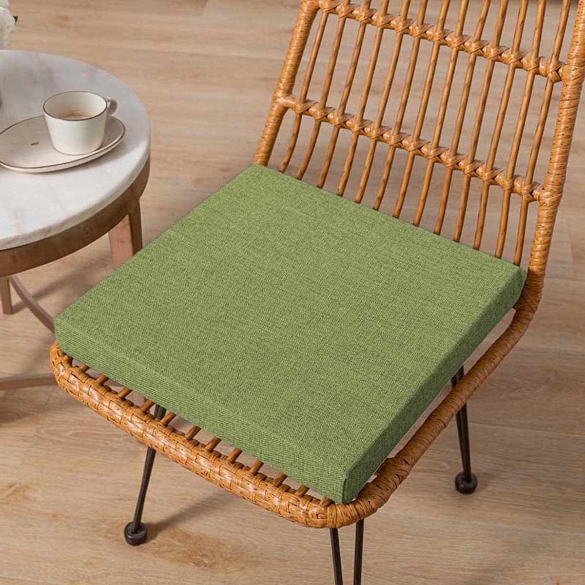 Tuinstoelkussen - Zitkussen Bankkussen - Comfortabel Zitten - Antislip Onderkant - 45x45x8CM - Groen