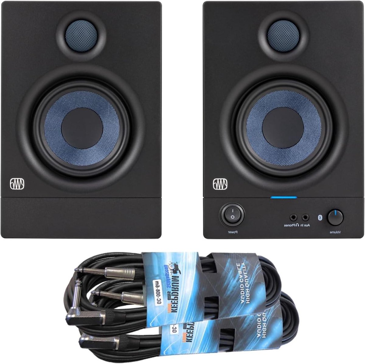 Actieve Studio Monitoren - Studioluidsprekers Multimedia Speakers - Muziek Luisteren - Bluetooth 5.0 Connectiviteit - 4.5 inch Woofer - Zwart